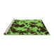 Sideview of Machine Washable Abstract Green Modern Area Rugs, wshabs1190grn