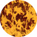 Round Abstract Yellow Modern Rug, abs1190yw