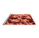 Sideview of Machine Washable Abstract Orange Modern Area Rugs, wshabs1190org