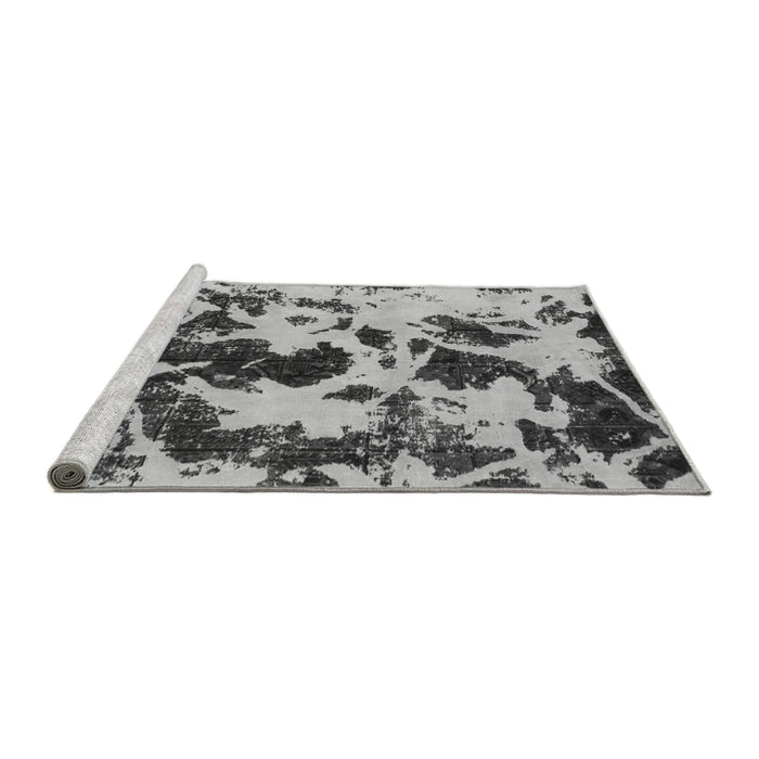 Sideview of Machine Washable Abstract Gray Modern Rug, wshabs1190gry