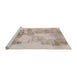 Sideview of Machine Washable Abstract Camel Brown Rug, wshabs1191