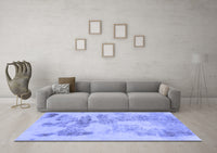 Machine Washable Abstract Blue Modern Rug, wshabs1191blu