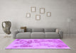 Machine Washable Abstract Purple Modern Area Rugs in a Living Room, wshabs1191pur