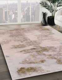 Abstract Camel Brown Modern Rug, abs1191