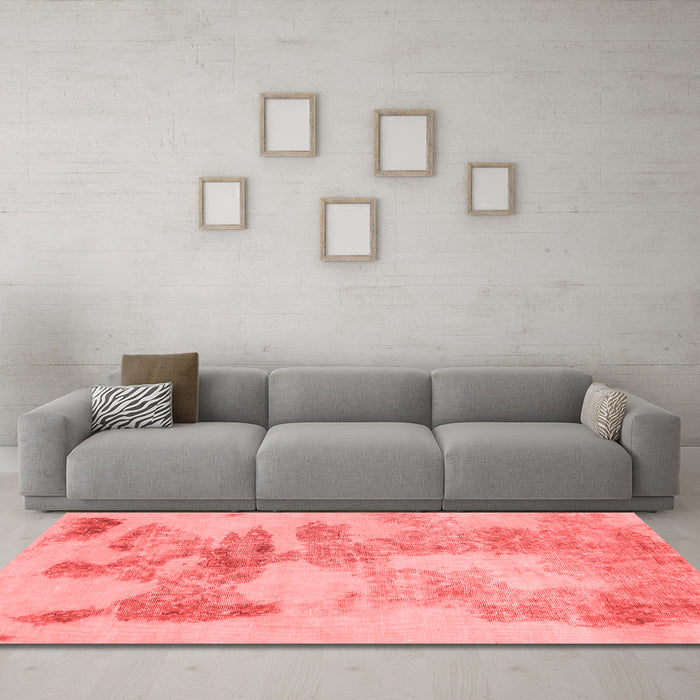 Modern Red Washable Rugs