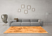 Machine Washable Abstract Orange Modern Area Rugs in a Living Room, wshabs1191org