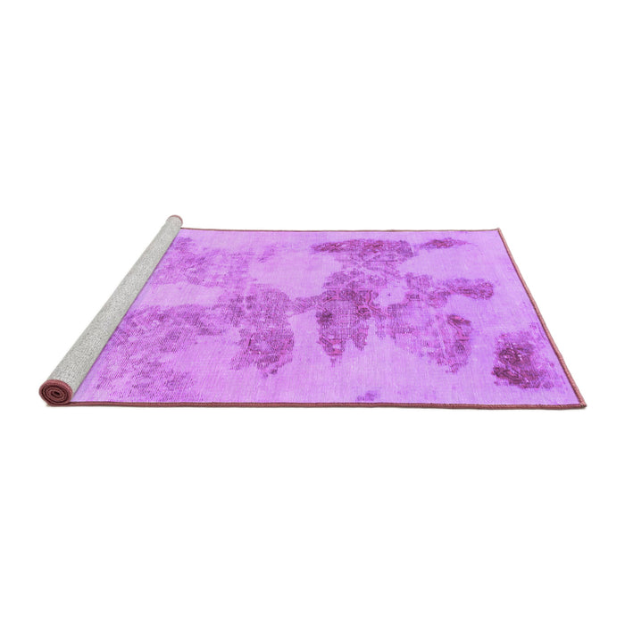 Sideview of Machine Washable Abstract Purple Modern Area Rugs, wshabs1191pur
