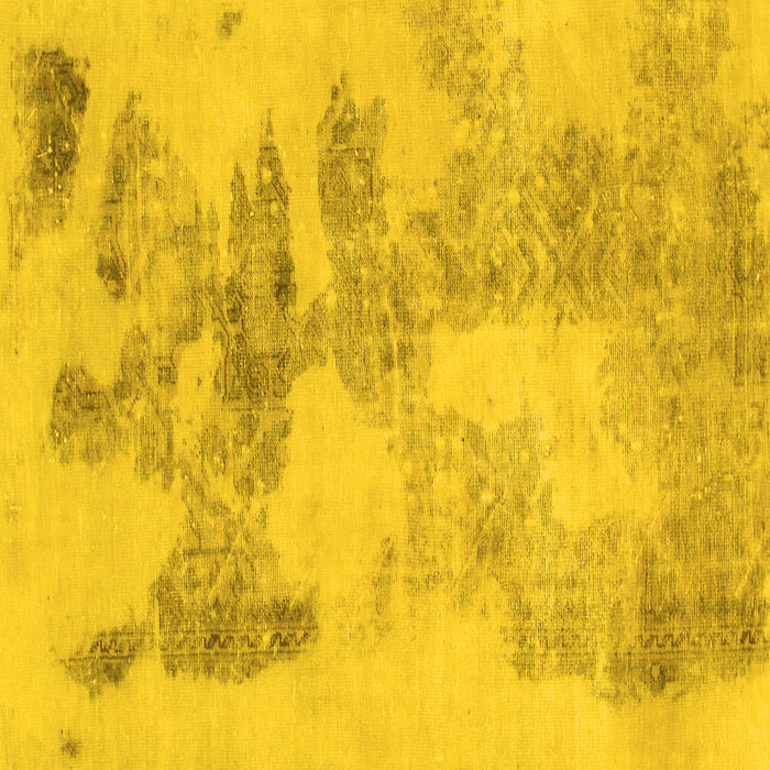 Square Machine Washable Abstract Yellow Modern Rug, wshabs1191yw