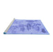 Sideview of Machine Washable Abstract Blue Modern Rug, wshabs1191blu