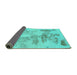 Sideview of Abstract Turquoise Modern Rug, abs1191turq