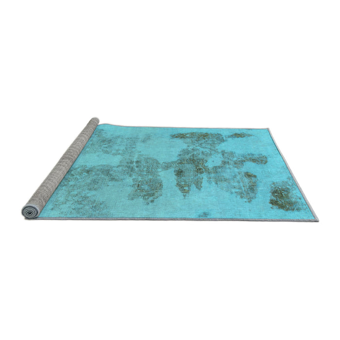 Sideview of Machine Washable Abstract Light Blue Modern Rug, wshabs1191lblu