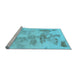 Sideview of Machine Washable Abstract Light Blue Modern Rug, wshabs1191lblu