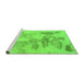 Sideview of Machine Washable Abstract Green Modern Area Rugs, wshabs1191grn