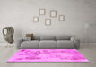 Machine Washable Abstract Pink Modern Rug in a Living Room, wshabs1191pnk