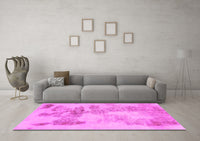 Machine Washable Abstract Pink Modern Rug, wshabs1191pnk
