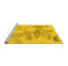 Sideview of Machine Washable Abstract Yellow Modern Rug, wshabs1191yw