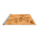 Sideview of Machine Washable Abstract Orange Modern Area Rugs, wshabs1191org