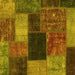 Square Abstract Yellow Modern Rug, abs1192yw