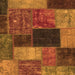 Square Machine Washable Abstract Orange Modern Area Rugs, wshabs1192org