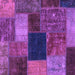 Square Machine Washable Abstract Purple Modern Area Rugs, wshabs1192pur