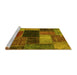 Sideview of Machine Washable Abstract Yellow Modern Rug, wshabs1192yw