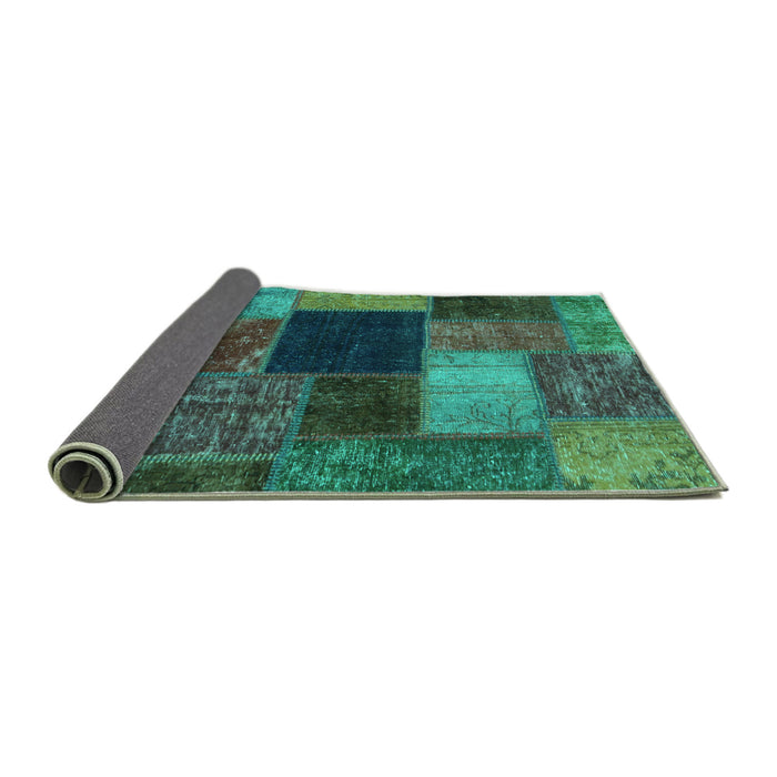 Sideview of Abstract Turquoise Modern Rug, abs1192turq