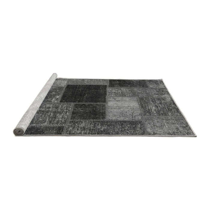 Sideview of Machine Washable Abstract Gray Modern Rug, wshabs1192gry