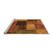 Sideview of Machine Washable Abstract Orange Modern Area Rugs, wshabs1192org