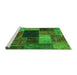 Sideview of Machine Washable Abstract Green Modern Area Rugs, wshabs1192grn