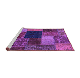 Sideview of Machine Washable Abstract Purple Modern Area Rugs, wshabs1192pur