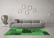 Machine Washable Abstract Emerald Green Modern Area Rugs in a Living Room,, wshabs1192emgrn