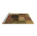 Sideview of Machine Washable Abstract Brown Modern Rug, wshabs1192brn