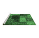 Sideview of Machine Washable Abstract Emerald Green Modern Area Rugs, wshabs1192emgrn