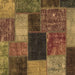 Square Abstract Brown Modern Rug, abs1192brn