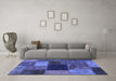 Machine Washable Abstract Blue Modern Rug in a Living Room, wshabs1192blu