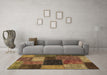 Machine Washable Abstract Brown Modern Rug in a Living Room,, wshabs1192brn