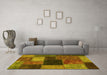 Machine Washable Abstract Yellow Modern Rug in a Living Room, wshabs1192yw