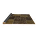 Sideview of Abstract Bakers Brown Patchwork Rug, abs1193