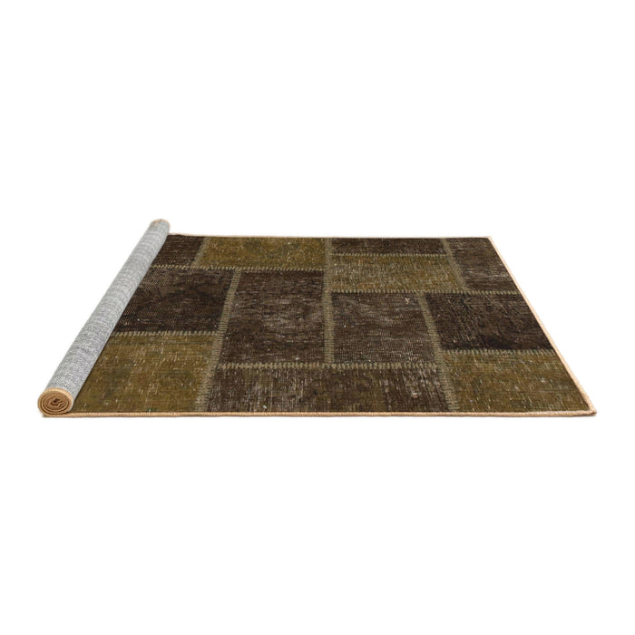 Sideview of Machine Washable Abstract Bakers Brown Rug, wshabs1193