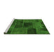 Sideview of Machine Washable Patchwork Green Transitional Area Rugs, wshabs1193grn