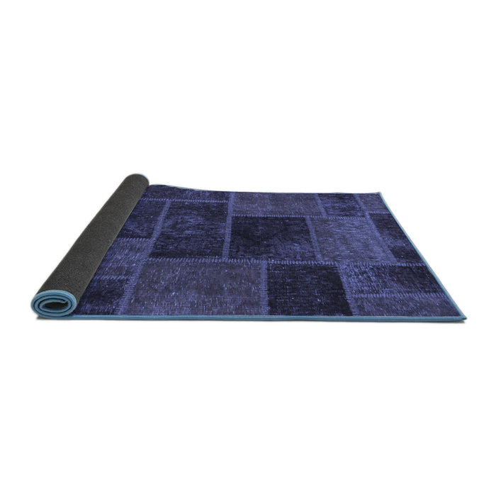 Sideview of Patchwork Blue Transitional Rug, abs1193blu