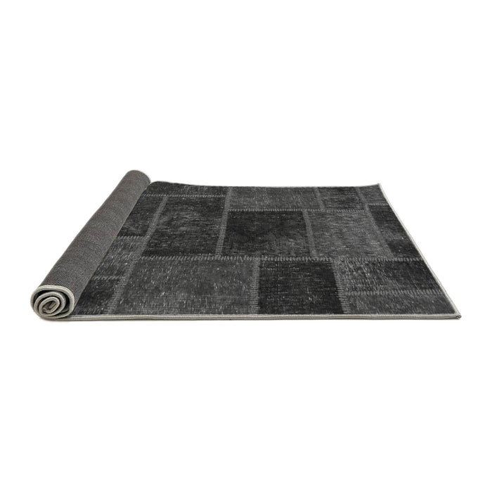 Sideview of Patchwork Gray Transitional Rug, abs1193gry