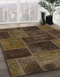 Abstract Bakers Brown Patchwork Rug, abs1193