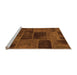 Sideview of Machine Washable Patchwork Orange Transitional Area Rugs, wshabs1193org