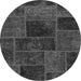 Round Patchwork Gray Transitional Rug, abs1193gry