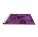 Sideview of Machine Washable Patchwork Purple Transitional Area Rugs, wshabs1193pur