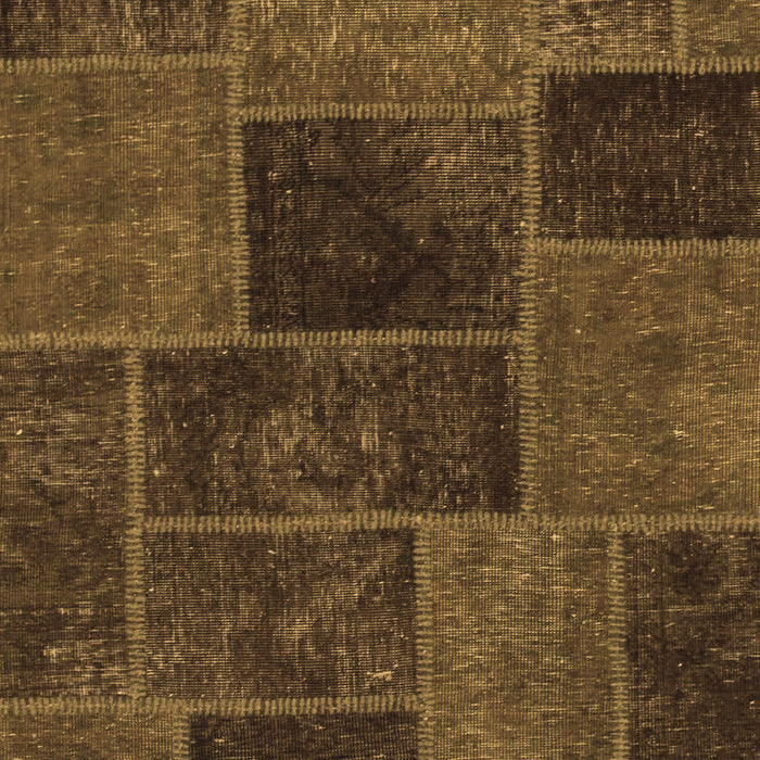 Machine Washable Patchwork Brown Transitional Rug, wshabs1193brn