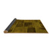 Sideview of Patchwork Yellow Transitional Rug, abs1193yw