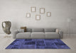 Machine Washable Patchwork Blue Transitional Rug in a Living Room, wshabs1193blu