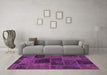 Machine Washable Patchwork Purple Transitional Area Rugs in a Living Room, wshabs1193pur